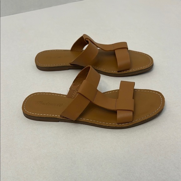 MADEWELL THE BOARDWALK T-STRAP LEATHER SANDALS TAN 7.5 - Picture 1 of 13